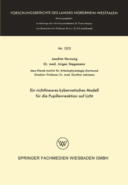 Ein nichtlineares kybernetisches Modell für die Pupillenreaktion auf Licht (eBook, PDF)