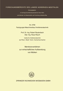 Membranverfahren zur wirtschaftlichen Aufbereitung von Molken (eBook, PDF) - Rautenbach, Robert