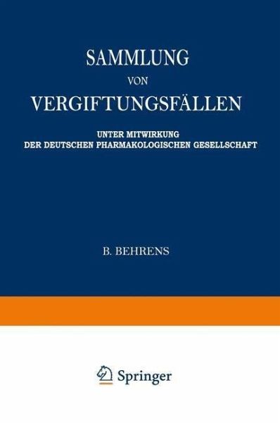 Sammlung von vergiftungsfällen (eBook, PDF)