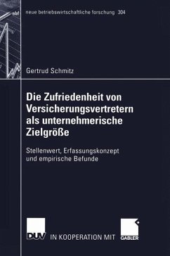 Cover Die Zufriedenheit von Versicherungsvertretern als unternehmerische Zielgröße (eBook, PDF)