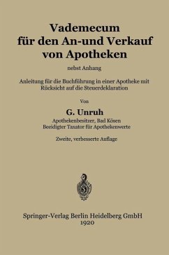 Vademecum für den An- und Verkauf von Apotheken (eBook, PDF) - Unruh, Gustav