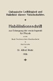 Galvanische Leitfähigkeit und Halleffekt dünner Nickelschichten (eBook, PDF) Galvanische Leitfähigkeit und Halleffekt dünner Nickelschichten (eBook, PDF)