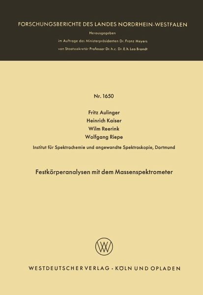 Festkörperanalysen mit dem Massenspektrometer (eBook, PDF)