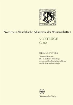 Text und Kontext: Die Mittelalter-Philologie zwischen Gesellschftsgeschichte und Kulturanthropologie (eBook, PDF) - Peters, Ursula