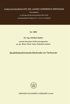 Qualitätsbestimmende Merkmale von Tierhaaren (eBook, PDF) - Satlow, Günther