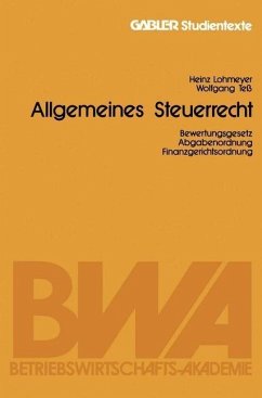 Allgemeines Steuerrecht (eBook, PDF) - Lohmeyer, Heinz; Teß, Wolfgang