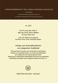 Anlage zum Austenitformhärten von unlegiertem Stahldraht (eBook, PDF) - Vater, Max