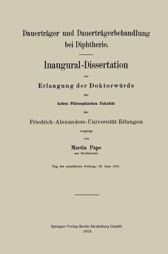 Cover Dauerträger und Dauerträgerbehandlung bei Diphtherie (eBook, PDF)