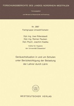 Cover Geräuschsituation in und um Schulen unter Berücksichtigung der Belastung der Lehrer durch Lärm (eBook, PDF)