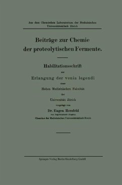 Cover Beiträge zur Chemie der proteolytischen Fermente (eBook, PDF)