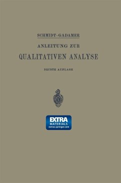 Anleitung zur Qualitativen Analyse (eBook, PDF) - Schmidt, Ernst; Gadamer, Johannes