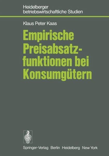 Empirische Preisabsatzfunktionen bei Konsumgütern (eBook, PDF)
