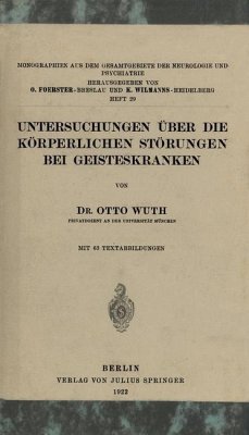 Cover Untersuchungen Über die Körperlichen Störungen Bei Geisteskranke (eBook, PDF)