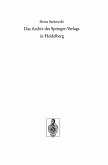 Das Archiv des Springer-Verlags in Heidelberg (eBook, PDF)