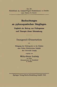 Beobachtungen an pylorospastischen Säuglingen (eBook, PDF) - Ludwig, Willy-Heinz