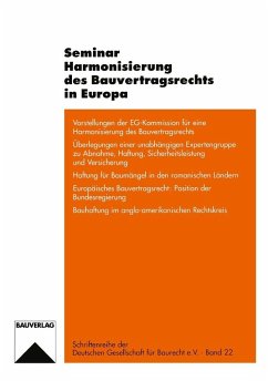Seminar Harmonisierung des Bauvertragsrechts in Europa (eBook, PDF) - Wenzel, Jörg; Paetzold, Ulrich; Fabre, Bertrand; Frietsch, Edwin; Wiegandt, Christian