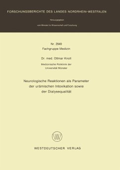 Cover Neurologische Reaktionen als Parameter der urämischen Intoxikation sowie der Dialysequalität (eBook, PDF)