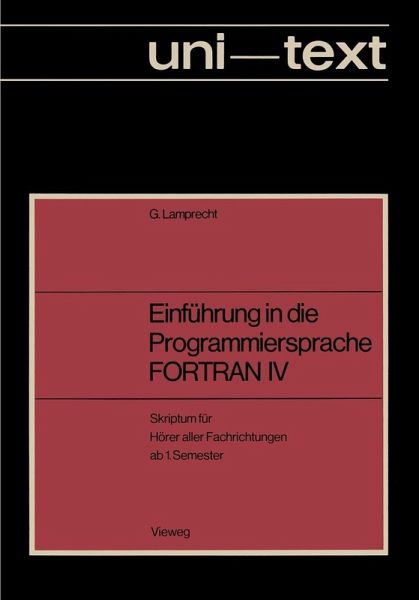 Einführung in die Programmiersprache FORTRAN IV (eBook, PDF)