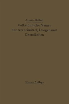 Cover Volkstümliche Namen der Arzneimittel, Drogen und Chemikalien (eBook, PDF)
