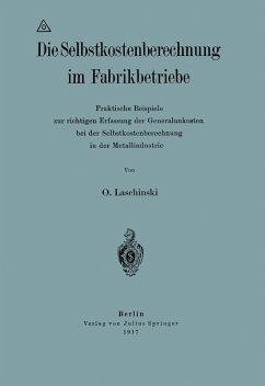 Cover Die Selbstkostenberechnung im Fabrikbetriebe (eBook, PDF)