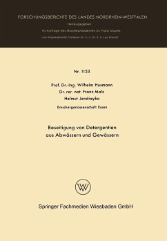 Beseitigung von Detergentien aus Abwässern und Gewässern (eBook, PDF) - Husmann, Wilhelm