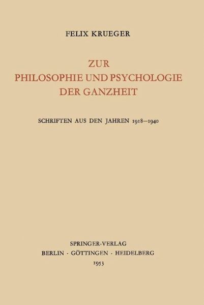 Zur Philosophie und Psychologie der Ganzheit (eBook, PDF)