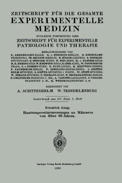 Hauttemperaturmessungen an Männern von über 60 Jahren (eBook, PDF) - König, Friedrich