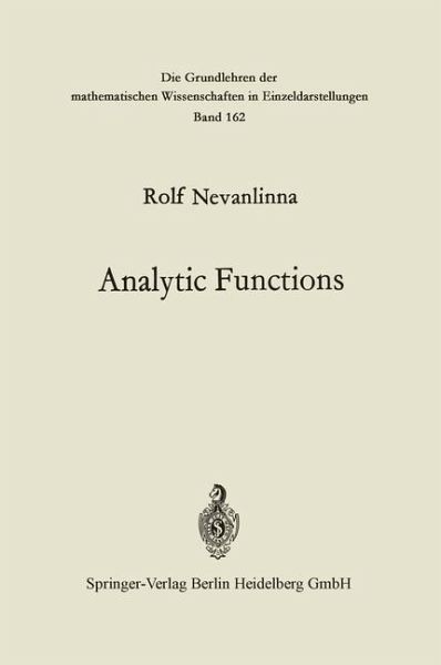 Analytic Functions (eBook, PDF) Analytic Functions (eBook, PDF)