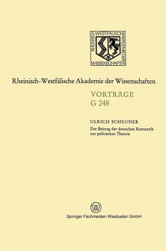 Der Beitrag der deutschen Romantik zur politischen Theorie (eBook, PDF) - Scheuner, Ulrich