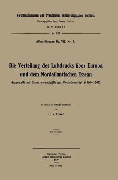 Die Verteilung des Luftdrucks über Europa und dem Nordatlantischen Ozean (eBook, PDF) - Elsner, Georg von