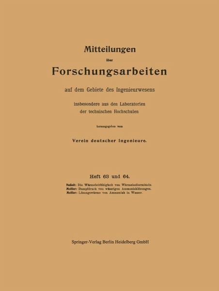 Mitteilungen über Forschungsarbeiten auf dem Gebiete des Ingenieurwesens (eBook, PDF)