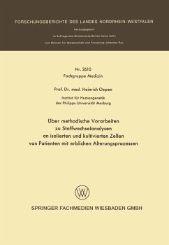 Cover Über methodische Vorarbeiten zu Stoffwechselanalysen an isolierten und kultivierten Zellen von Patienten mit erblichen Alterungsprozessen (eBook, PDF)