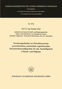 Cover Forschungsarbeiten zur Entwicklung eines gravimetrischen, automatisch registrierenden Konzentrationsmeßgerätes für den Feststoffgehalt in Rauch- und Abgasen (eBook, PDF)