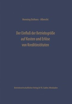 Der Einfluß der Betriebsgröße auf Kosten und Erlöse von Kreditinstituten (eBook, PDF) - Osthues-Albrecht, Henning