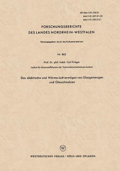 Cover Das elektrische und Wärme-Leitvermögen von Glasgemengen und Glasschmelzen (eBook, PDF)