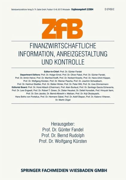Finanzwirtschaftliche Information, Anreizgestaltung und Kontrolle (eBook, PDF) Finanzwirtschaftliche Information, Anreizgestaltung und Kontrolle (eBook, PDF)