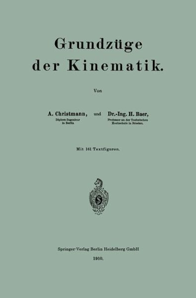 Grundzüge der Kinematik (eBook, PDF) Grundzüge der Kinematik (eBook, PDF)