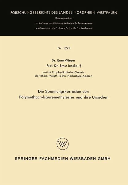 Die Spannungskorrosion von Polymethacrylsäuremethylester und ihre Ursachen (eBook, PDF) Die Spannungskorrosion von Polymethacrylsäuremethylester und ihre Ursachen (eBook, PDF)
