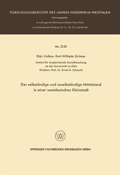 Der selbständige und unselbständige Mittelstand in einer westdeutschen Kleinstadt (eBook, PDF) - Grümer, Karl-Wilhelm
