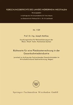 Richtwerte für eine Platzkostenrechnung in der Gesenkschmiedeindustrie (eBook, PDF) - Mathieu, Joseph