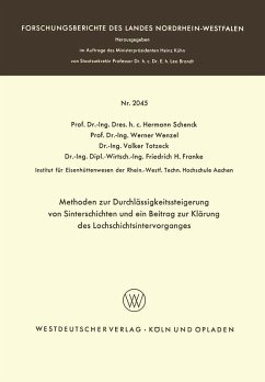 Methoden zur Durchlässigkeitssteigerung von Sinterschichten und ein Beitrag zur Klärung des Lochschichtsintervorganges (eBook, PDF) - Schenck, Hermann