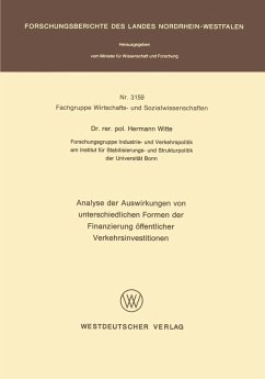 Cover Analyse der Auswirkungen von unterschiedlichen Formen der Finanzierung öffentlicher Verkehrsinvestitionen (eBook, PDF)