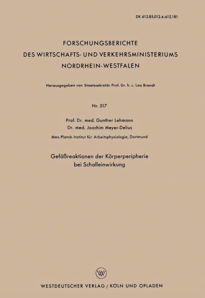 Gefäßreaktionen der Körperperipherie bei Schalleinwirkung (eBook, PDF)