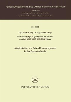 Möglichkeiten von Entwicklungsprognosen in der Elektroindustrie (eBook, PDF) - Schirp, Lothar