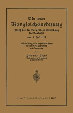 Die neue Vergleichsordnung (eBook, PDF) - Lucas, Hermann