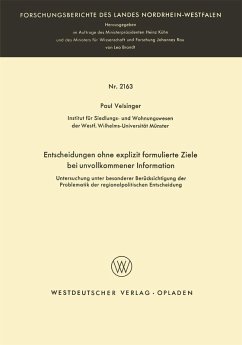 Cover Entscheidungen ohne explizit formulierte Ziele bei unvollkommener Information (eBook, PDF)