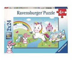 Ravensburger Kinderpuzzle - 07828 Märchenhaftes Einhorn - Puzzle für Kinder ab 4 Jahren, 2x24 Teilen
