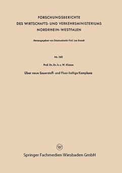 Über neue Sauerstoff- und Fluor-haltige Komplexe (eBook, PDF) - Klemm, Wilhelm