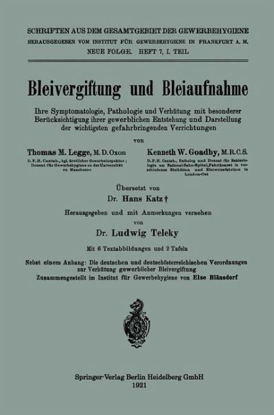 Bleivergiftung und Bleiaufnahme (eBook, PDF)