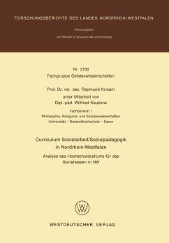 Curriculum Sozialarbeit/Sozialpädagogik in Nordrhein-Westfalen (eBook, PDF) - Krisam, Raymund